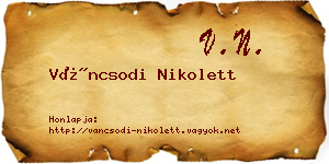 Váncsodi Nikolett névjegykártya