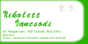 nikolett vancsodi business card